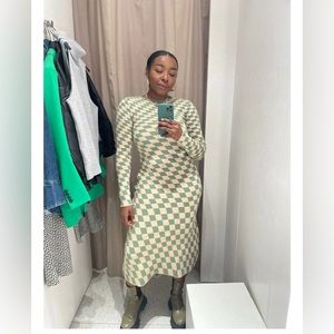 Checkered Knit Dress